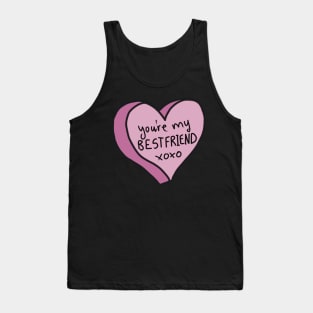 You’re My Best Friend Pink Love Heart Tank Top